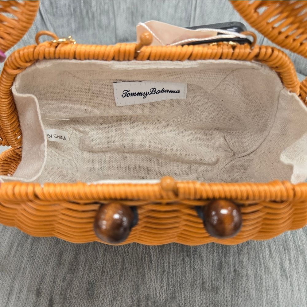 Tommy Bahama Orange Wicker Crab Bag - Picture 5 of 5